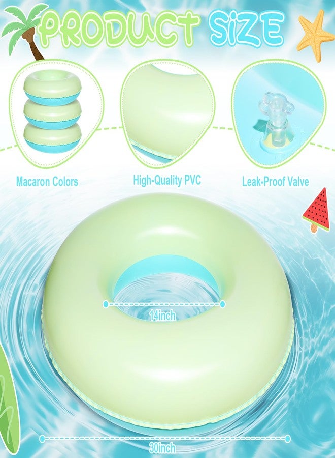 ShinyRelief مجموعة عوامات حمام سباحة قابلة للنفخ من ShinyRelief، 4 قطع، للبالغين، أنابيب داخلية بألوان الباستيل، حلقات حمام سباحة على شكل ماكارون، عوامات لحفلات أعياد الميلاد، الشاطئ، السباحة، الاستحمام، حفلات توديع العزوبية (أزرق، أصفر، 32 بوصة) - Image 5